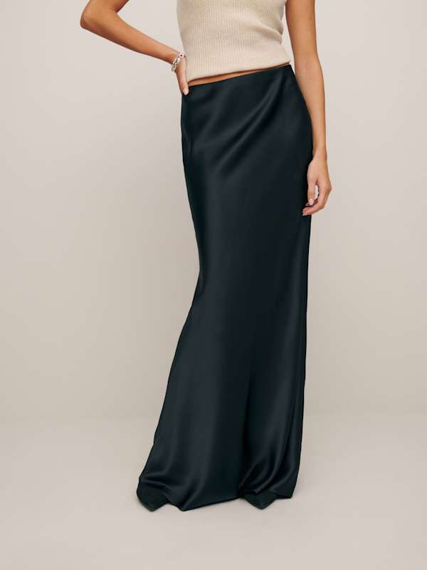 Bella Silk Skirt - Black