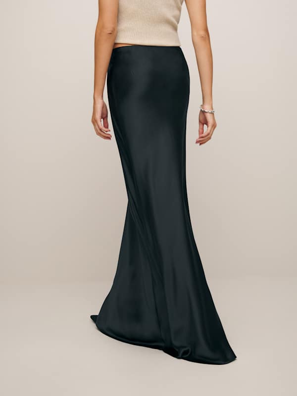 Bella Silk Skirt - Black