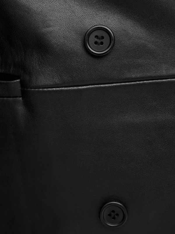 Veda Dalia Relaxed Leather Blazer Es - Black