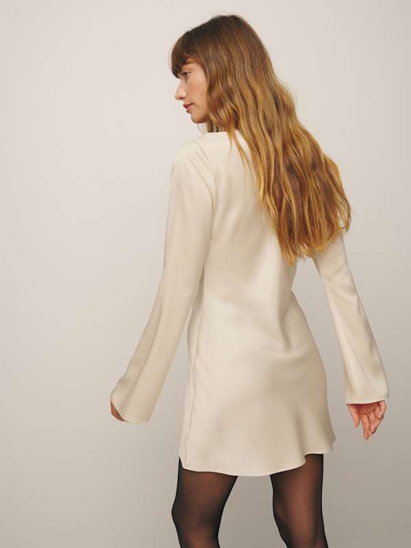 Pike Satin Dress - Almond