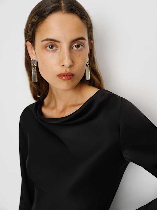 Pike Satin Dress - Black