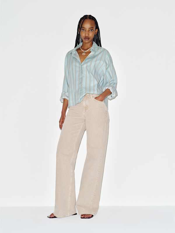 Andy Oversized Shirt - Aquamarine Stripe