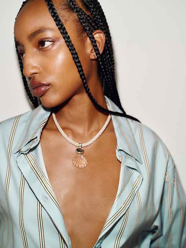 Andy Oversized Shirt - Aquamarine Stripe