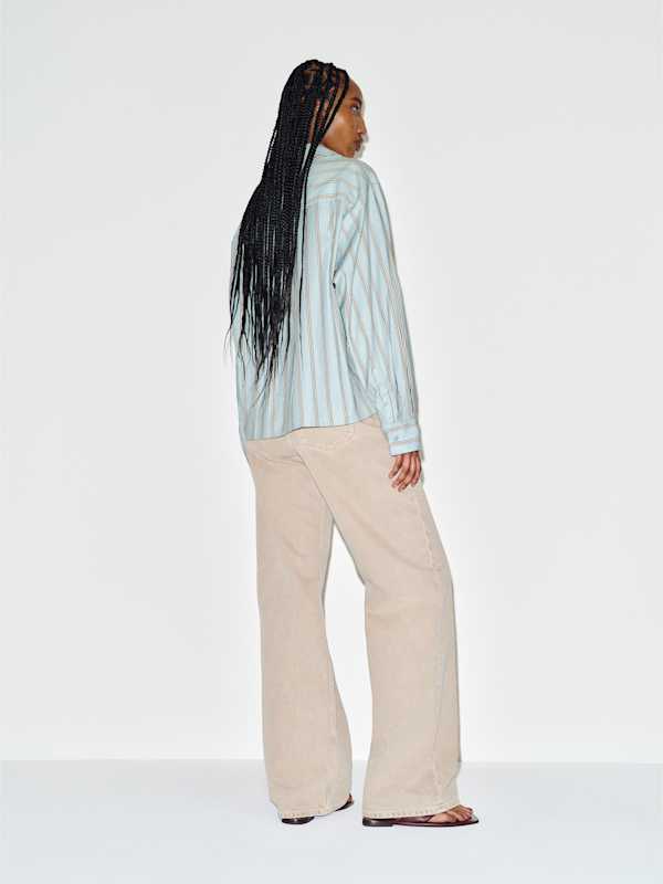 Andy Oversized Shirt - Aquamarine Stripe