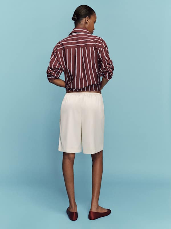 Andy Oversized Shirt - Boysenberry Stripe