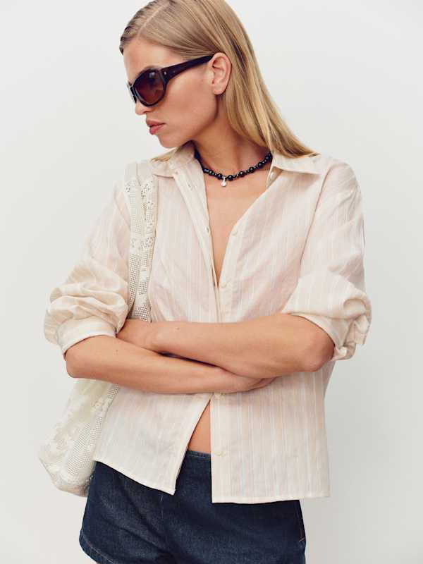 Andy Oversized Shirt - Honey Stripe