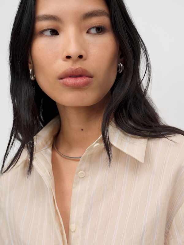 Andy Oversized Shirt - Honey Stripe