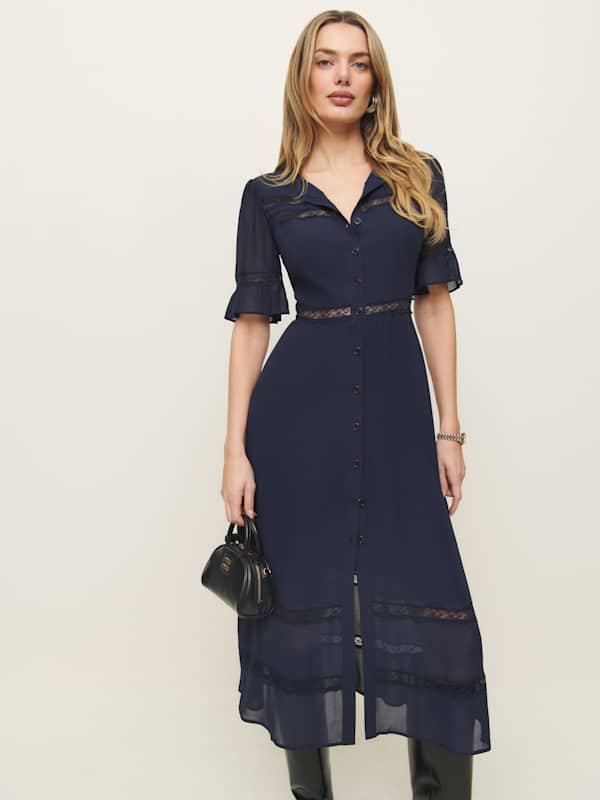 Petites Woodson Dress - Navy