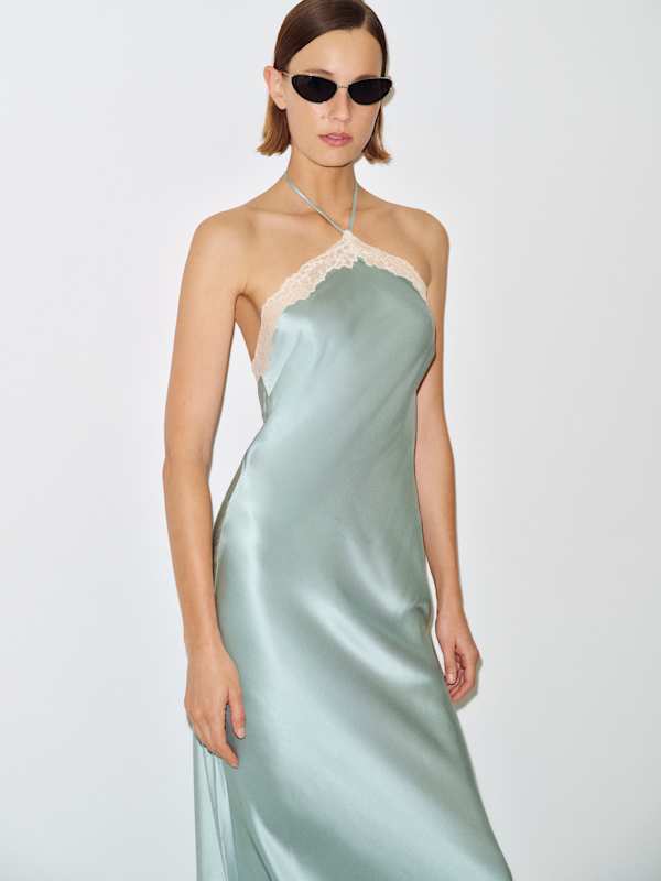 Aara Silk Dress - Aquamarine