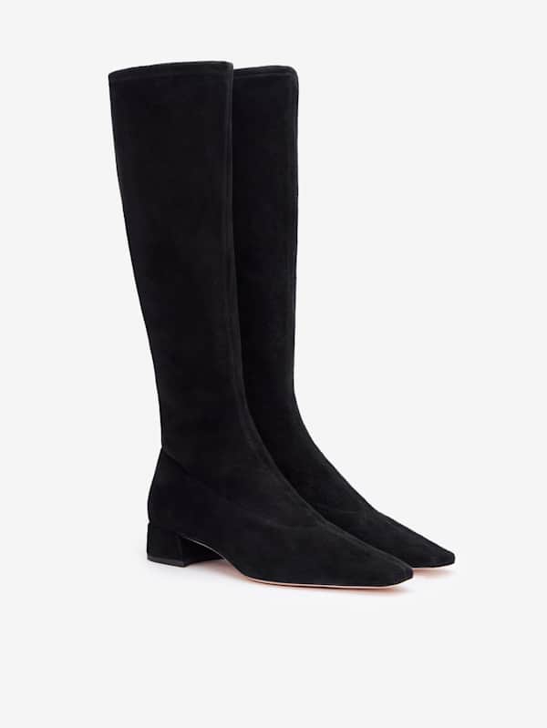 Raven Knee Boot - Black Suede