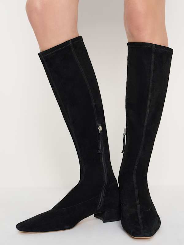 Raven Knee Boot - Black Suede