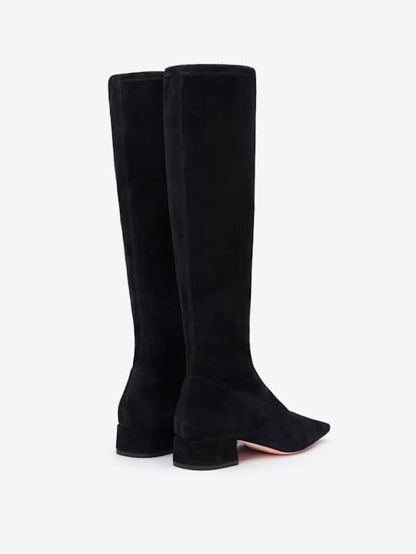 Raven Knee Boot - Black Suede