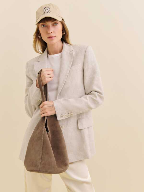 Medium Silvana Bucket Bag - Farro Suede