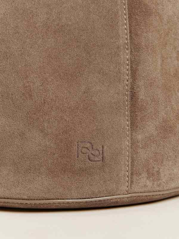 Medium Silvana Bucket Bag - Farro Suede