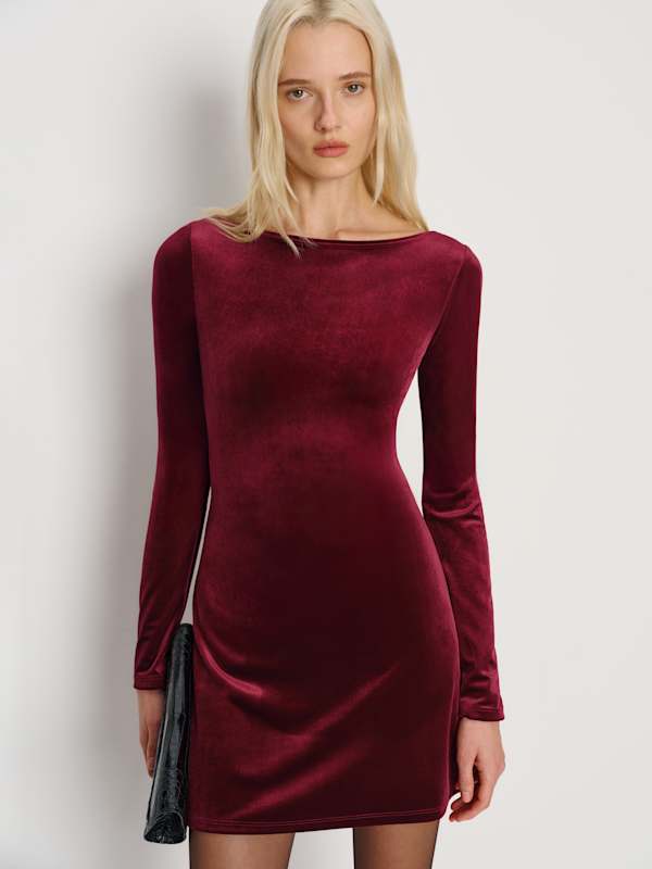 Jaelynn Knit Dress - Burgundy Velvet