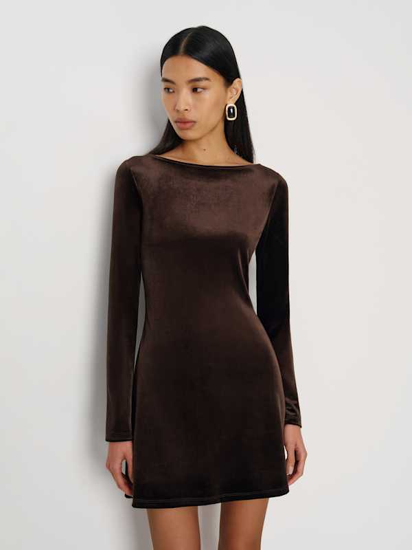 Jaelynn Knit Dress - Deep Brown Velvet