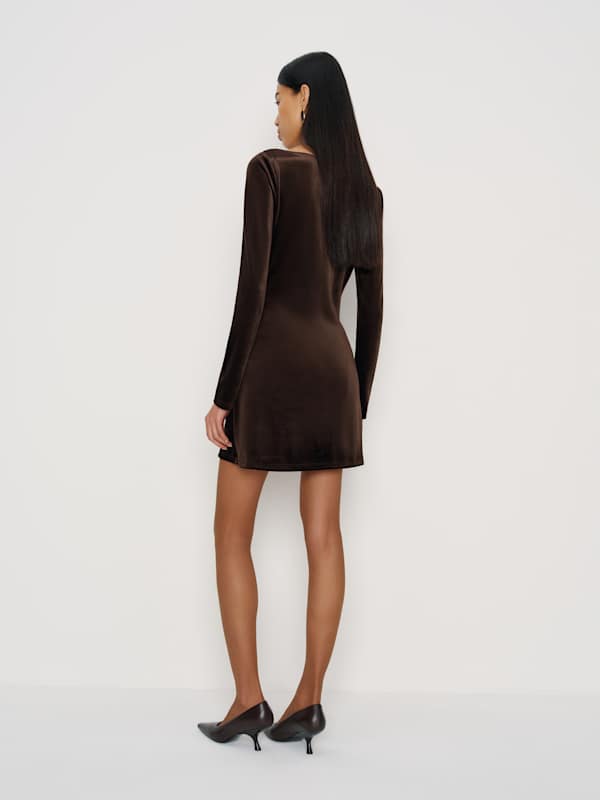 Jaelynn Knit Dress - Deep Brown Velvet