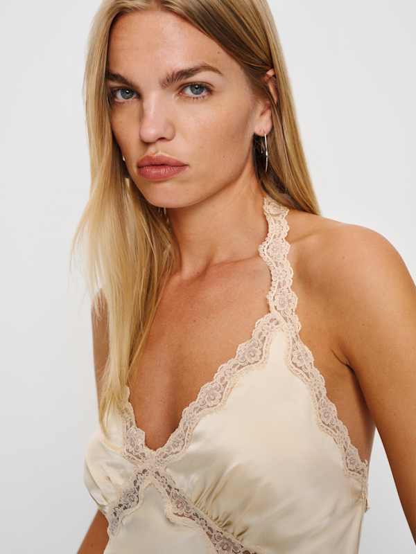 Monica Silk Top - Almond