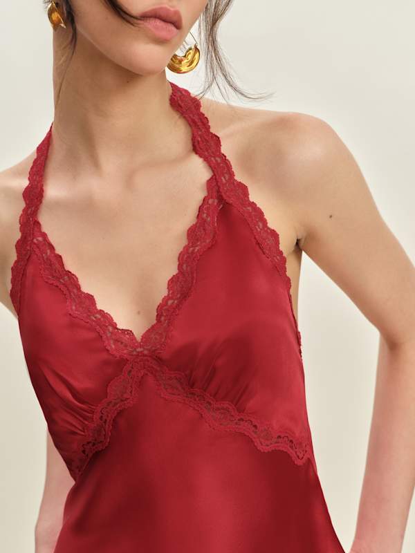 Monica Silk Top - Lipstick