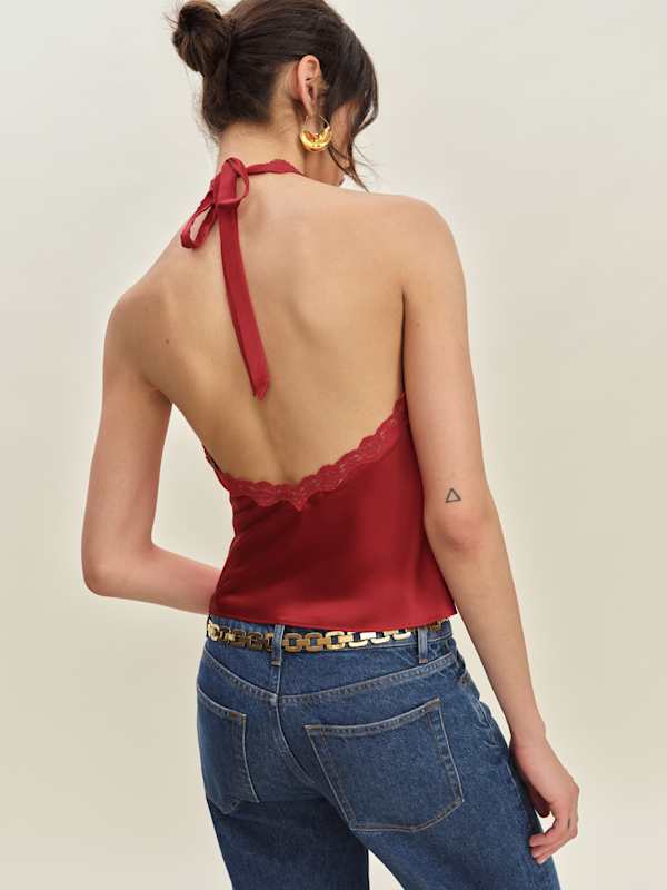 Monica Silk Top - Lipstick