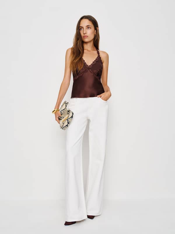 Monica Silk Top - Mahogany