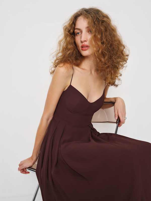 Jaelyn Dress - Mahogany