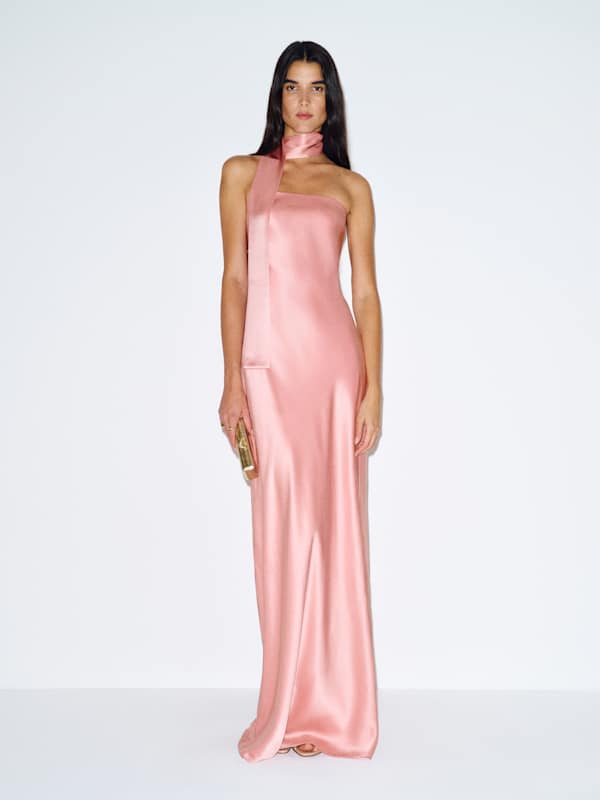 Oren Silk Dress - Carnation