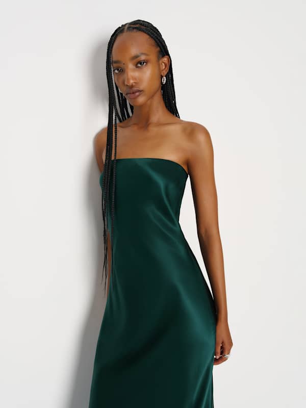 Oren Silk Dress - Forest