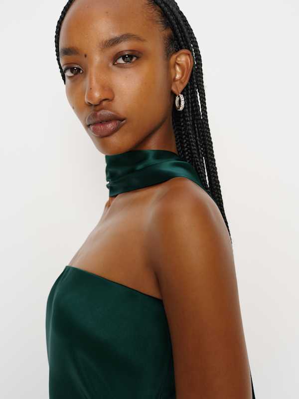 Oren Silk Dress - Forest