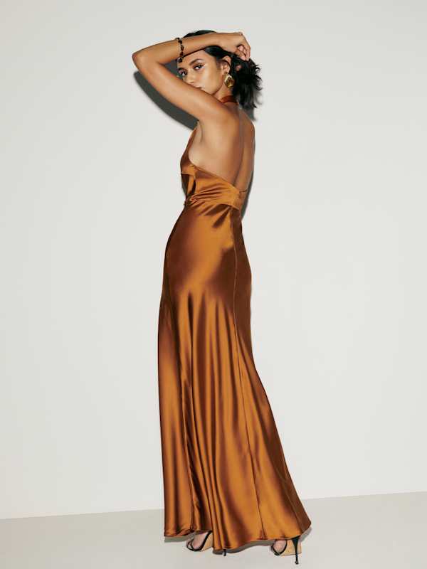 Daniela Silk Dress - Copper