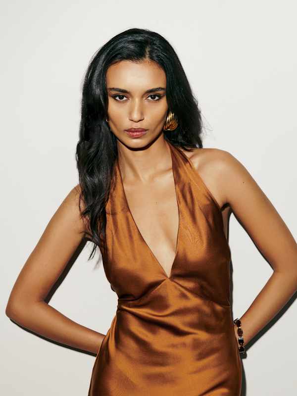 Daniela Silk Dress - Copper