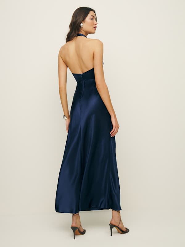 Daniela Silk Dress - Navy