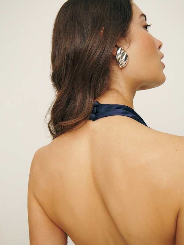 Daniela Silk Dress - Navy