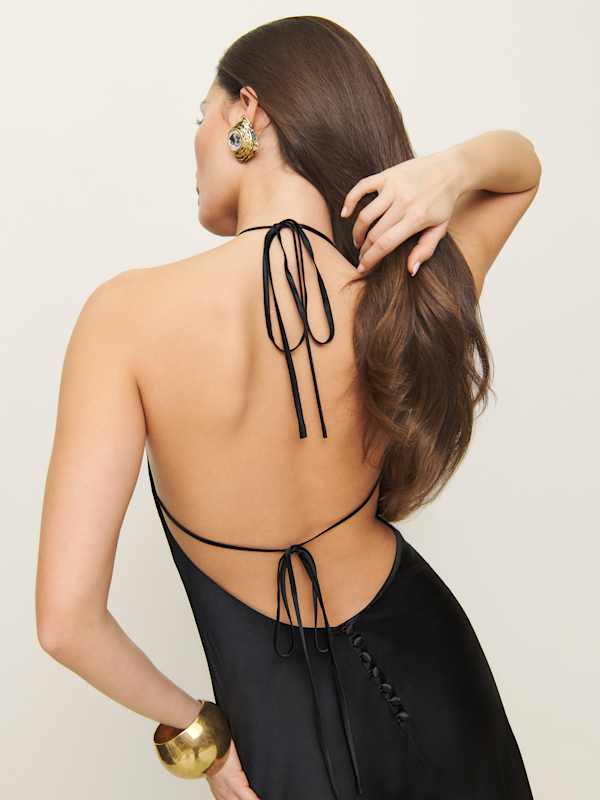 Petites Jeany Silk Dress - Black