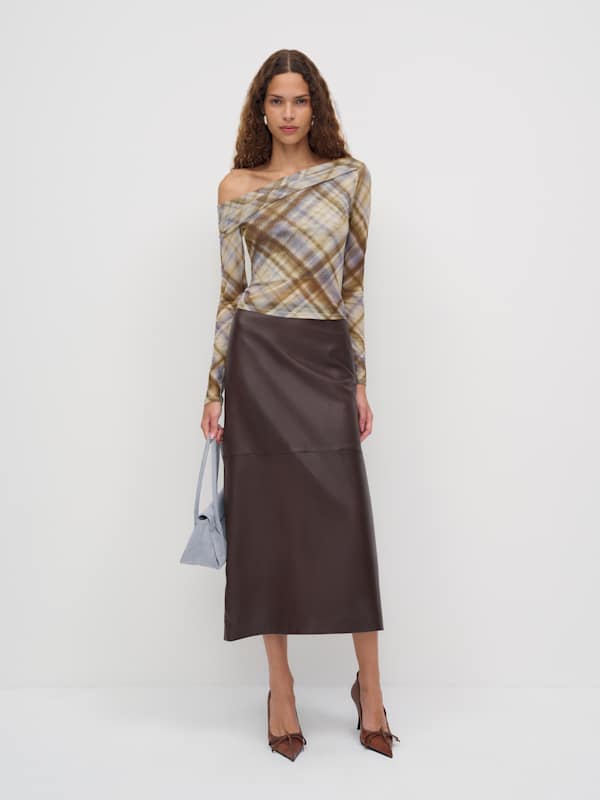 Elio Knit Top - Whisper Plaid