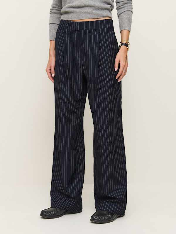 Alex Mid Rise Pant - Midnight Stripe