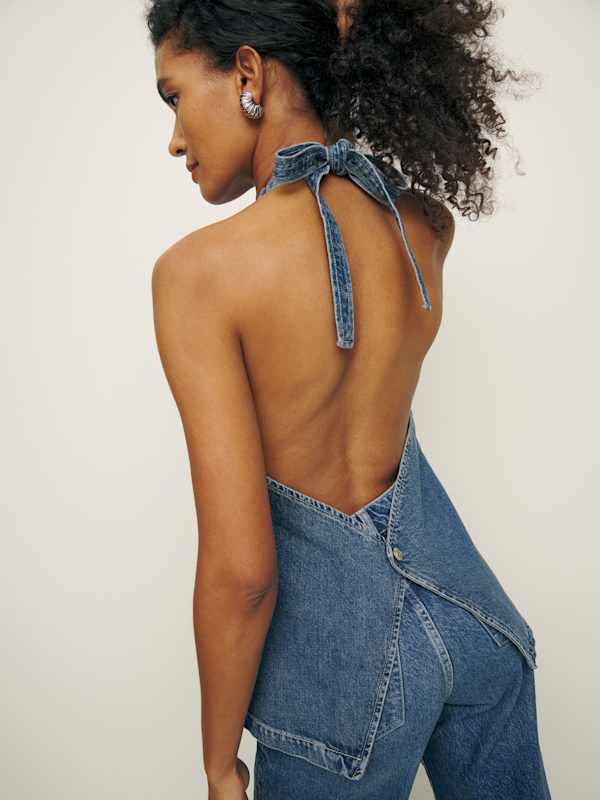 Brittany Denim Halter Top - Lanier