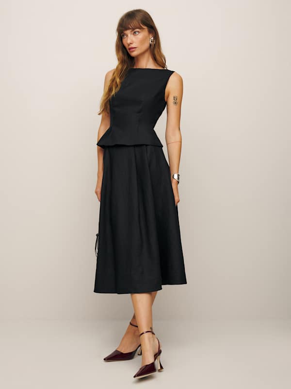 Moya Linen Two Piece - Black