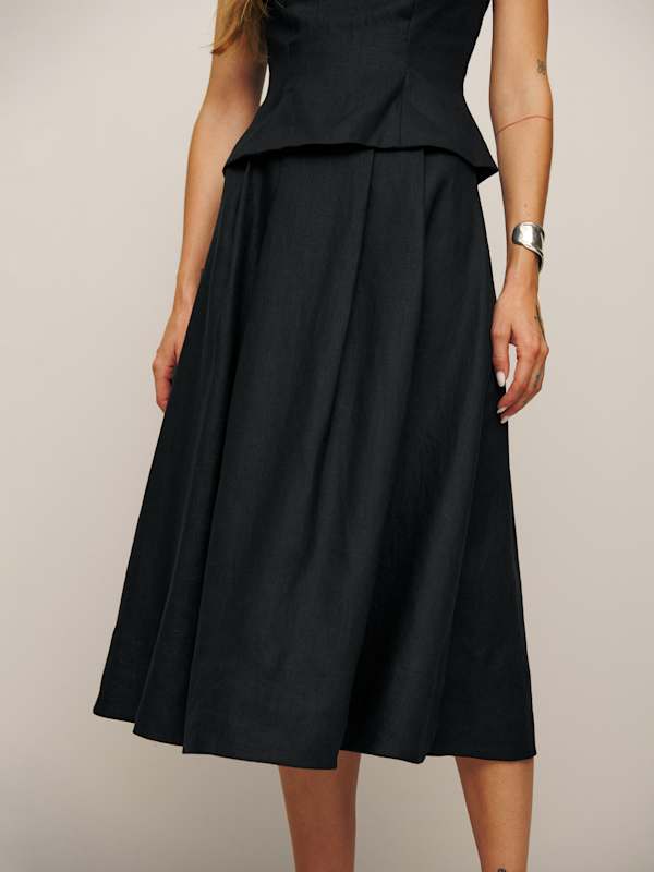 Moya Linen Two Piece - Black