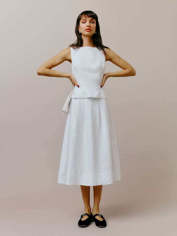 Moya Linen Two Piece - White