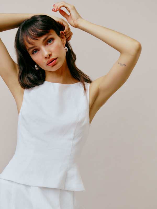 Moya Linen Two Piece - White