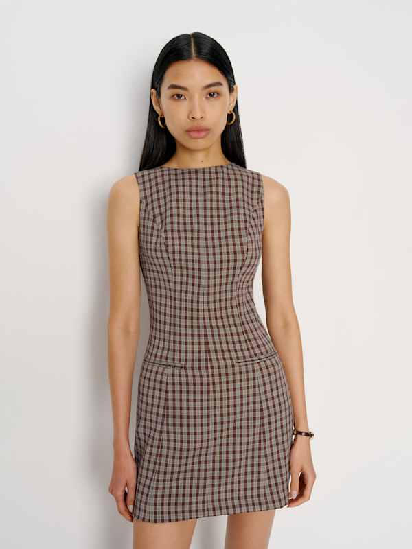 Citron Dress - Chestnut Plaid