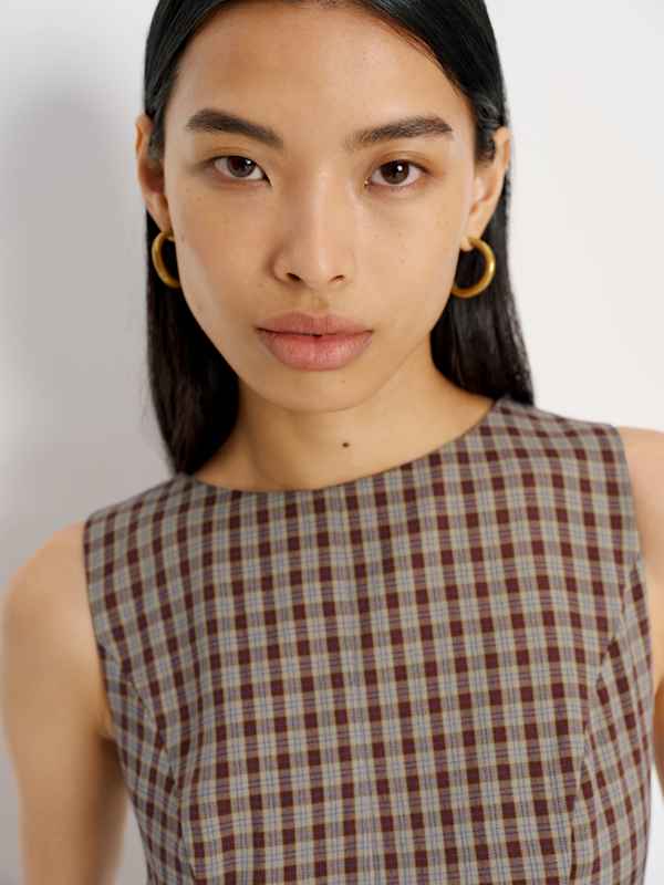 Citron Dress - Chestnut Plaid