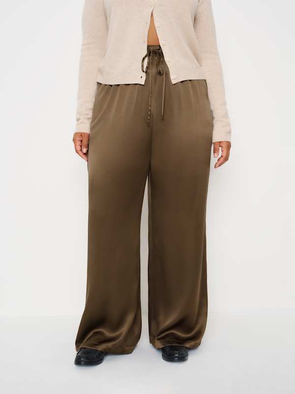 Olina Silk Pant Es - Morel