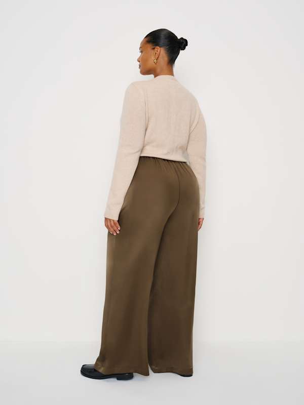 Olina Silk Pant Es - Morel