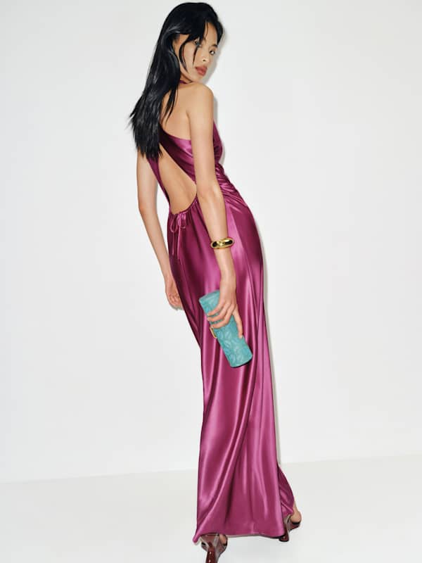 Anaiis Silk Dress - Hibiscus Tea