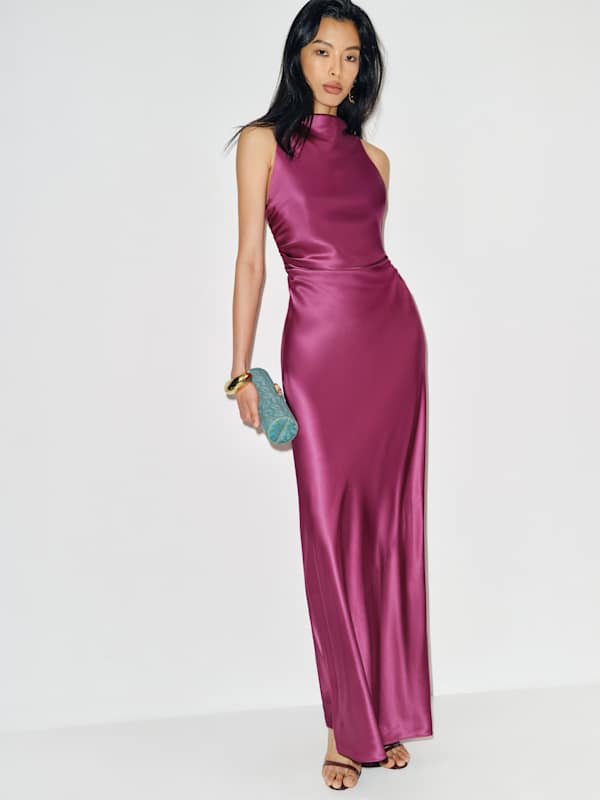 Anaiis Silk Dress - Hibiscus Tea