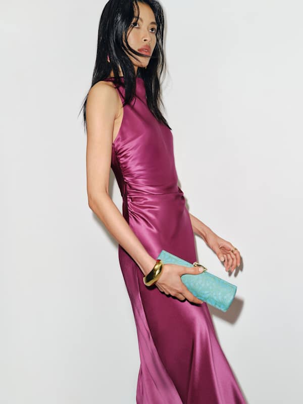 Anaiis Silk Dress - Hibiscus Tea