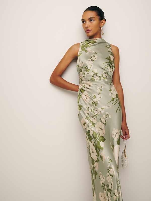 Anaiis Silk Dress - Tarragon