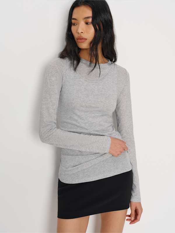 Seline Knit Top - Heather Grey